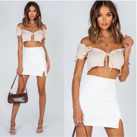 PRINCESS POLLY Human Movement White Mini Skirt - Picture 2 of 5